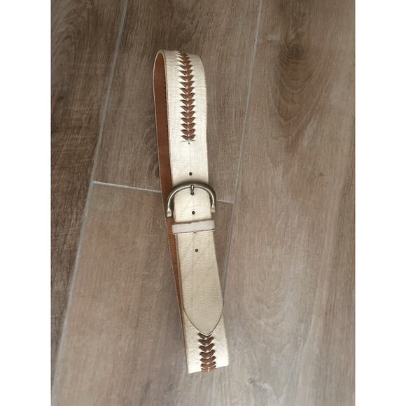 Maje Erin’s Leather Belt Women Boho Festival Big Buckle Large Distressed main image 9